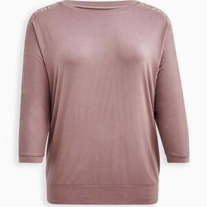 Torrid Super Soft Lace Inset Sleeve Dolman Top size 2X NEW